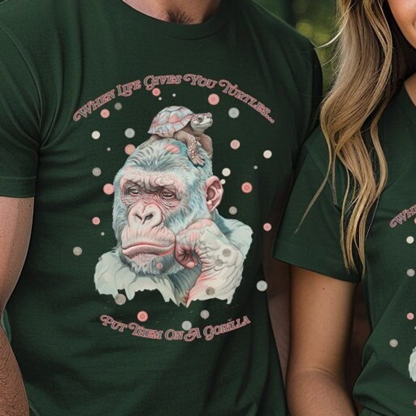 Gorilla Shirt- Turtle Shirt- Funny Gorilla Shirt- Funny Turtle Shirt- Weird Stuff- Gorilla Aesthetic Shirt- Gorilla Art Shirt- Turtle Mom