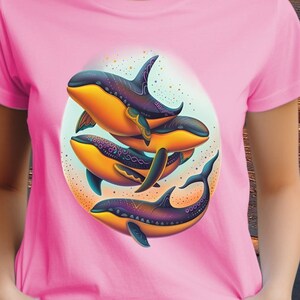 Camicia Orcas- Camicia Balena- Camicia Balena Assassina- Camicia Oceano- Regali Balena- Camicia Estetica Orca- Abbigliamento Indie- Girocollo Balena- Animale Marino