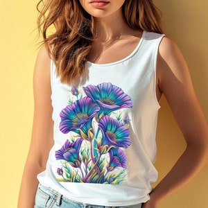 Wildflowers Tank Top- Vintage Floral Tank- Boho Tank- Floral Aesthetic Tank Top- Womens Graphic Tank- Summer Tank Top- Tank Top Gift- Jersey