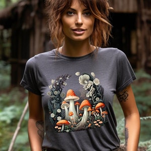 Mushroom T-Shirt, Comfort Colors® Garment-Dyed, Goblincore Shirt, Nature Lover Gift, Hippie T-Shirt, Boho Shirt, Mushroom Lover Shirt,