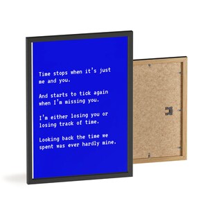 TIME STOPS Mood Board Blue Poster - Potentes afirmaciones y rimas (Marco incluido)(Pedidos personalizados disponibles)