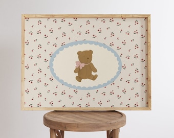 Vintage Teddybär-Druck Mädchenzimmer Teddybär Wandkunst Vintage Ästhetisches Kinderzimmer Dekor Niedlicher Bärndruck Bär Kinderzimmer Cottagecore Dekor