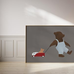 Boy Nursery Gallery Wall Set of 6 Boy's Room Print Set Adventure Nursery Teddy Bear Wall Art Blue Truck Print Hot Air Balloon Nursery Art image 7