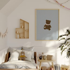 Boy Nursery Gallery Wall Set of 6 Boy's Room Print Set Adventure Nursery Teddy Bear Wall Art Blue Truck Print Hot Air Balloon Nursery Art image 6