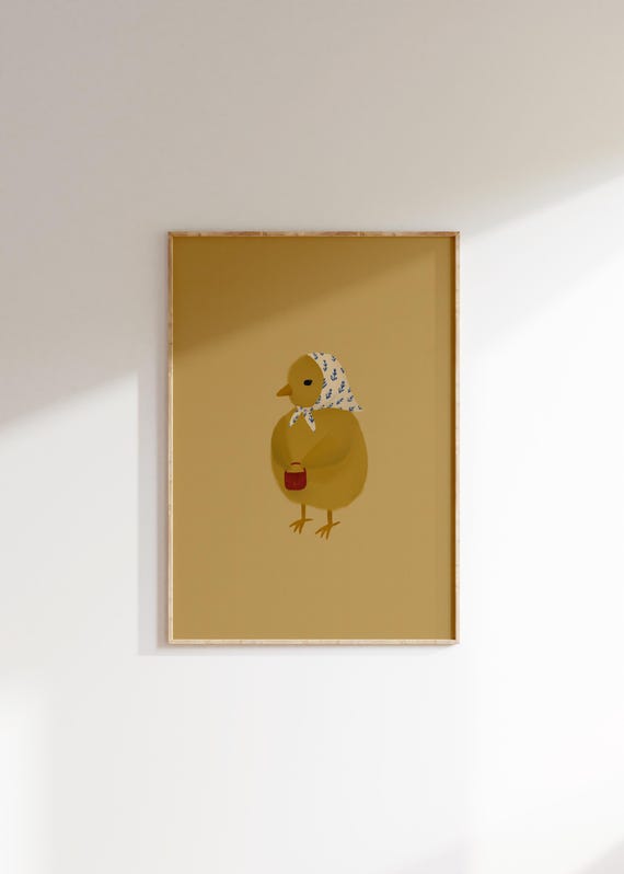 Farm Nursery Art Chick Wall Decor English Cottage Art Trendy Decor Farmhouse Girl's Room Print Grandmillenial Playroom Art Prints Eclectic