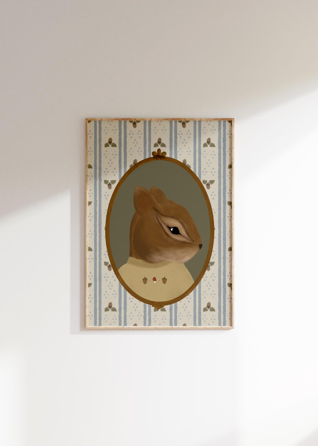 Boy's Room Vintage Chipmunk Print Grandmillenial Art Woodland Nursery ...