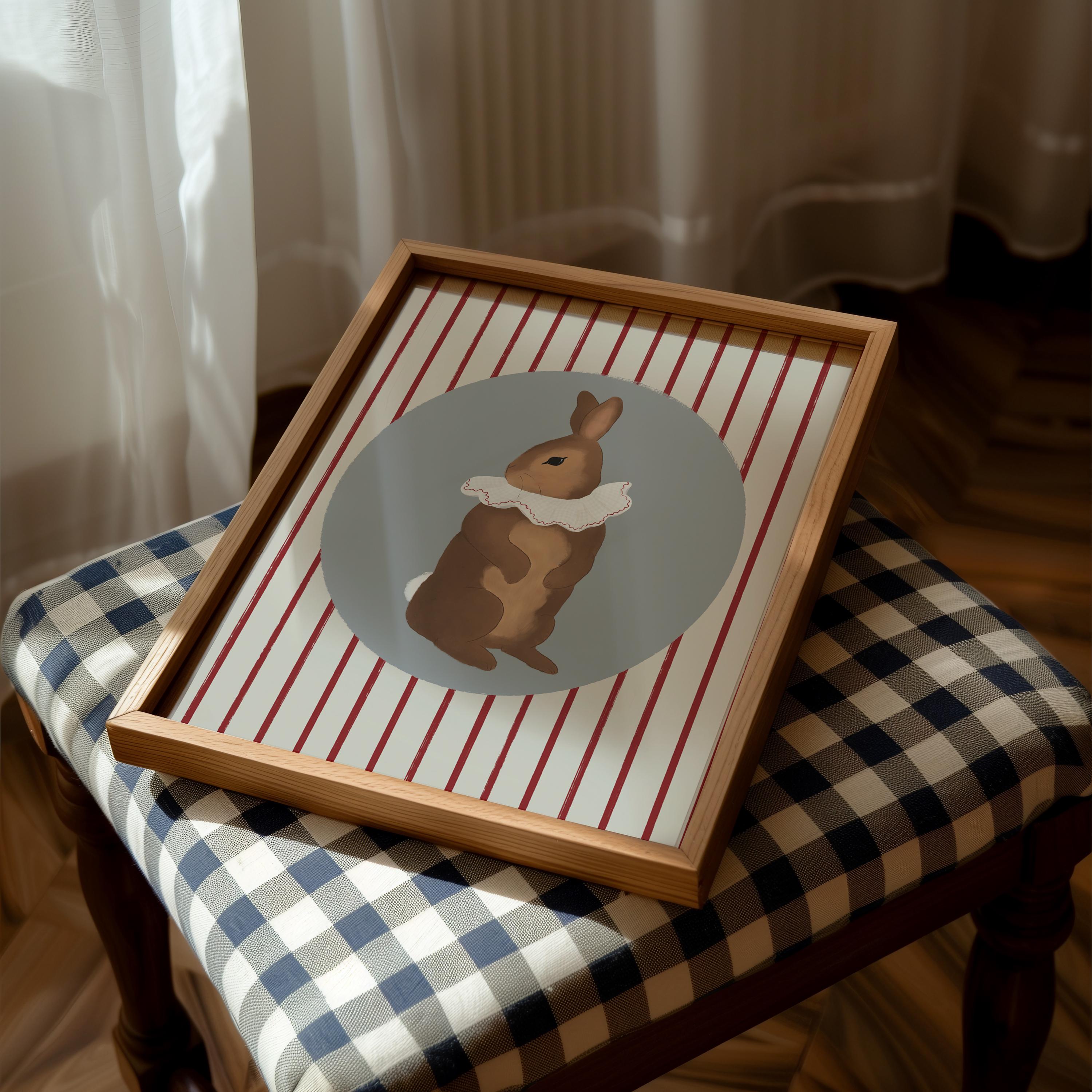 Whimsical Rabbit Illustration Bunny Painting Bunny Nursery Print ...