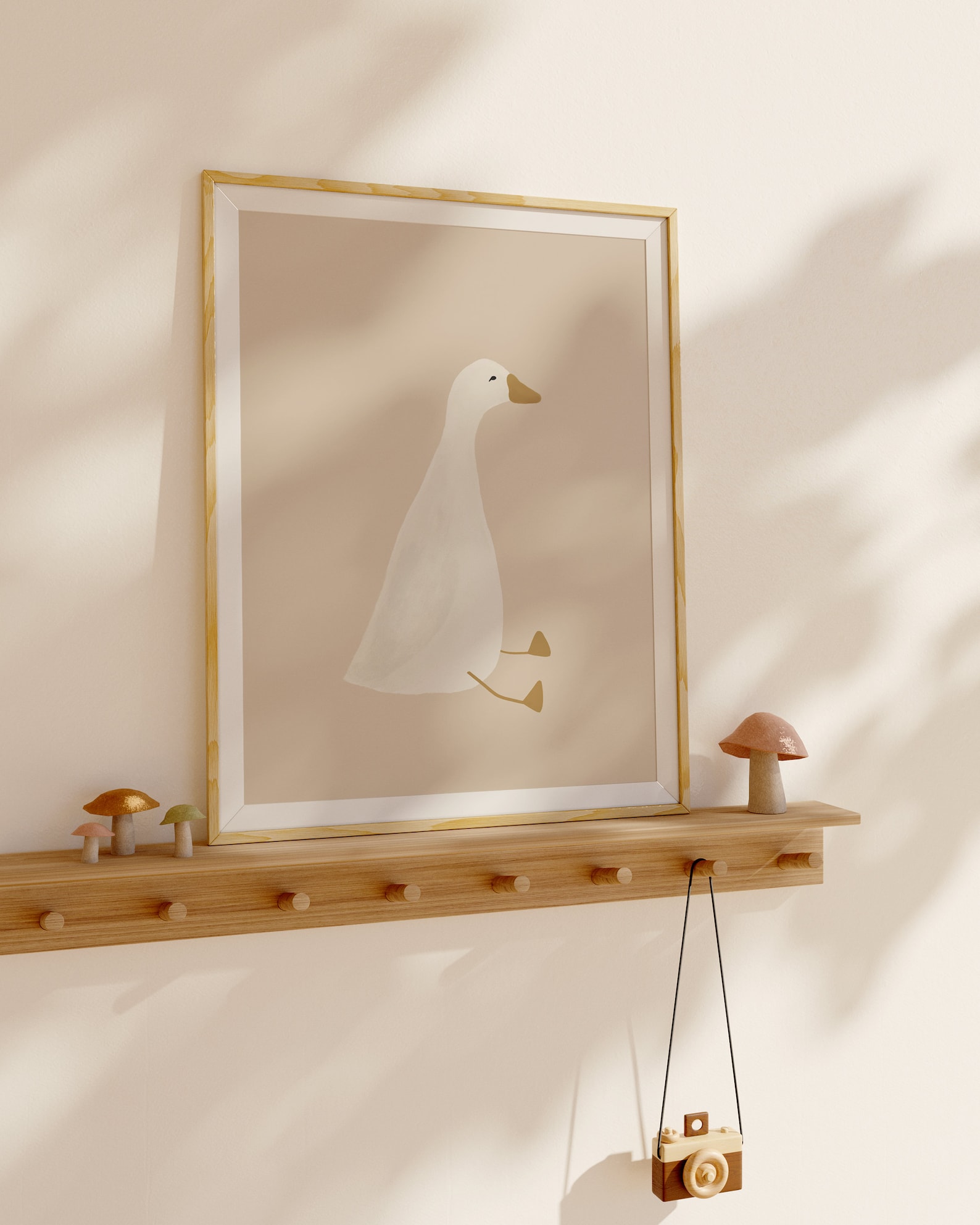 Silly Goose Wall Art, Cute Goose Poster, Beige Nursery Decor, Farm ...