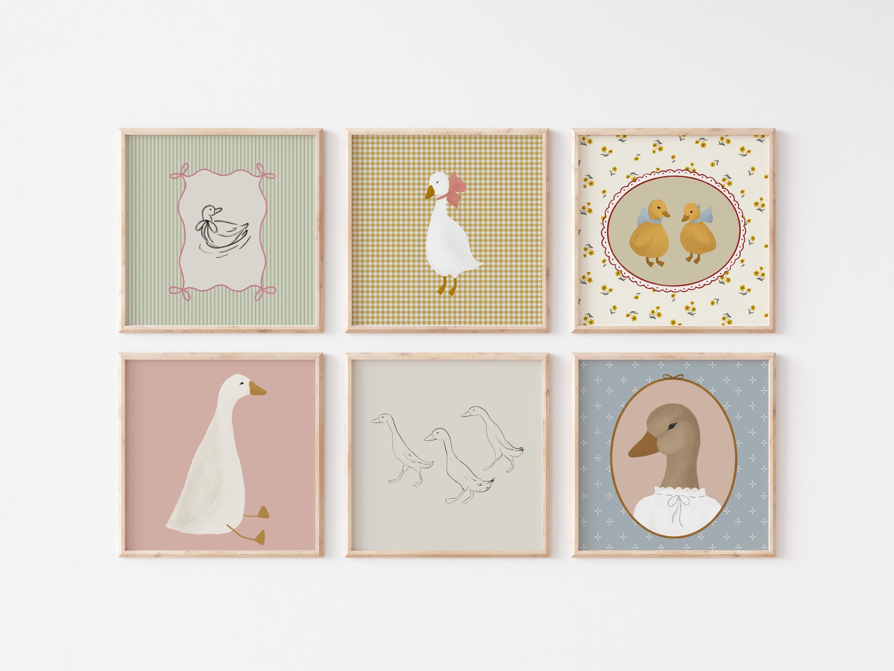 Girls Gallery Wall Set of 6 Printables Little Girls Room Bright Nursery ...