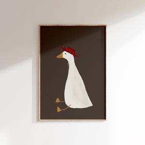 Dummer Gans Wand Kunst Süße Gans Poster Cowboy Kinderzimmer Dekor Bauernhof Tier druckbare Kinderzimmer Vintage Cowboy Druck Gans Cowboy Hut druckbar