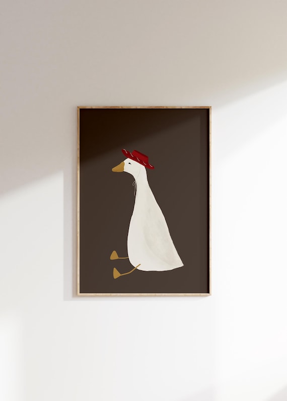 Silly Goose Wall Art Cute Goose Poster Cowboy Nursery Decor Farm Animal Printable Kid's Room Vintage Cowboy Print Goose Cowboy Hat Printable