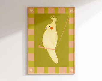 Little Girls Room Bird Artwork Colorful Bird Art Whimsical Bird Art Instant Download Teen Girl Wall Decor Cute Bird Art Bright Nursery Decor