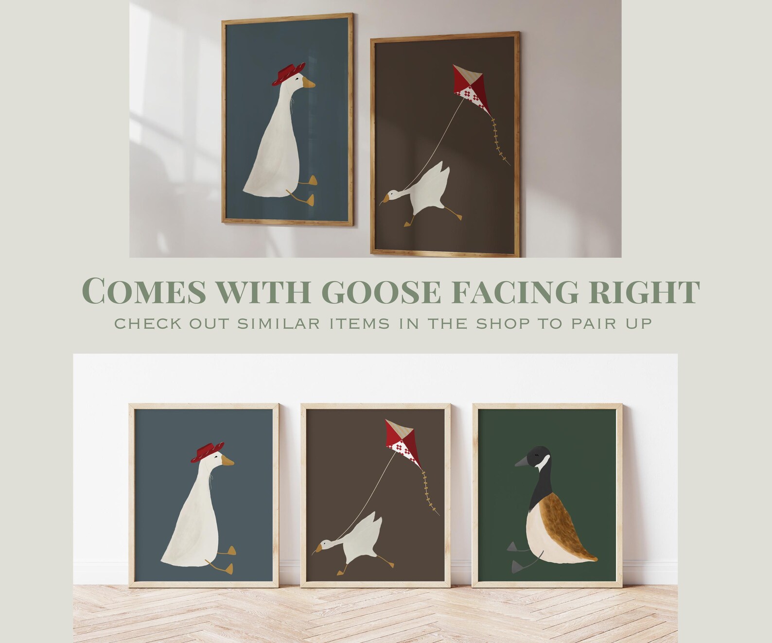 Silly Goose Wall Art Cute Goose Poster Cowboy Nursery Decor Farm Animal ...