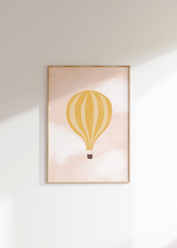 Hot Air Balloon Art Whimsical Girl Art Adventure Nursery Girl Playroom Decor Adventure Awaits Vintage Hot Air Balloons Toddler Girl Room Art