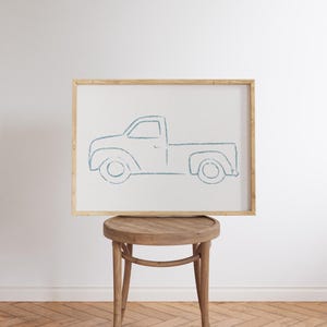 Boy Nursery Gallery Wall Set of 6 Boy's Room Print Set Adventure Nursery Teddy Bear Wall Art Blue Truck Print Hot Air Balloon Nursery Art image 9