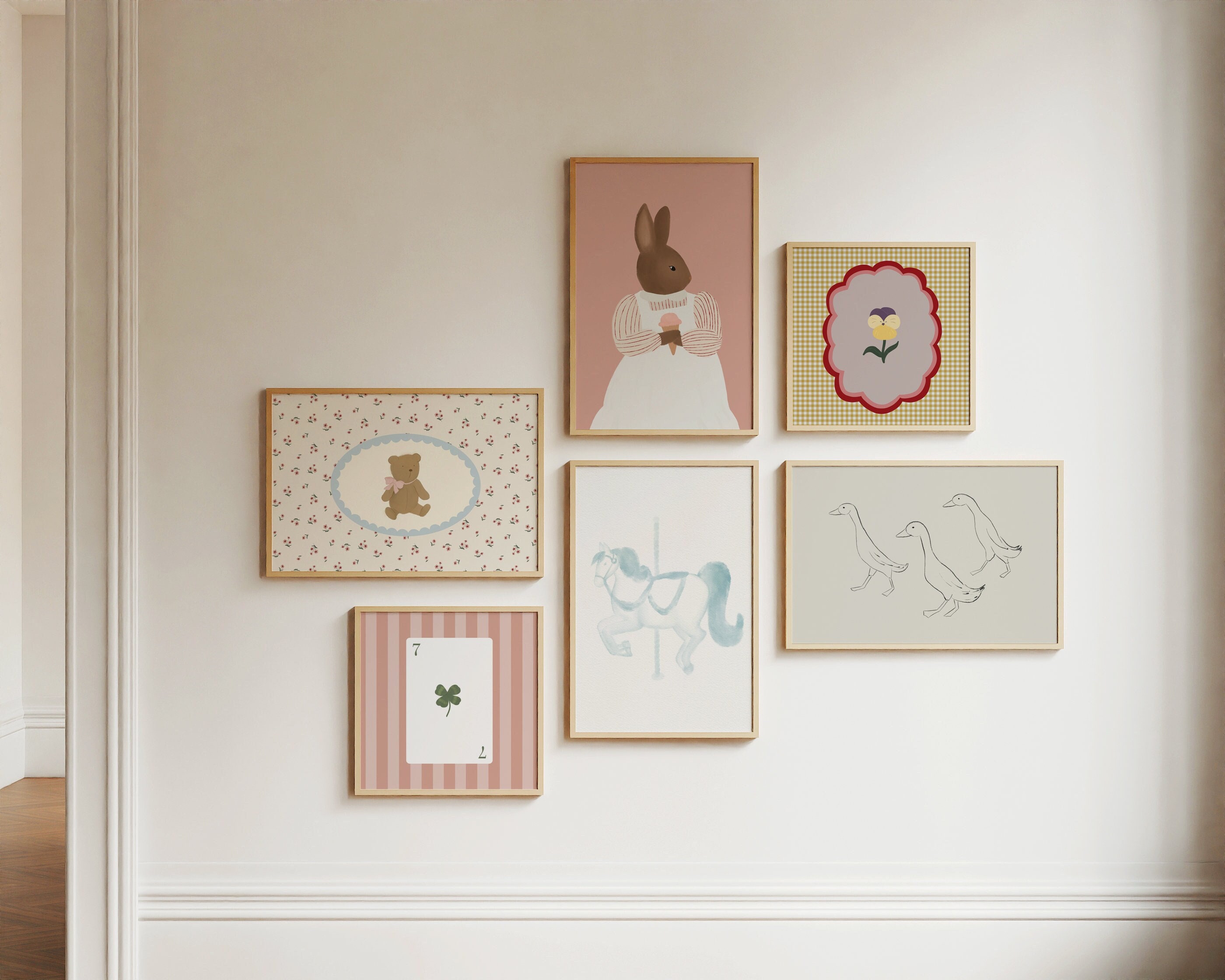 Girl's Nursery Gallery Wall Set of 6 Girls Room Printable Eclectic ...