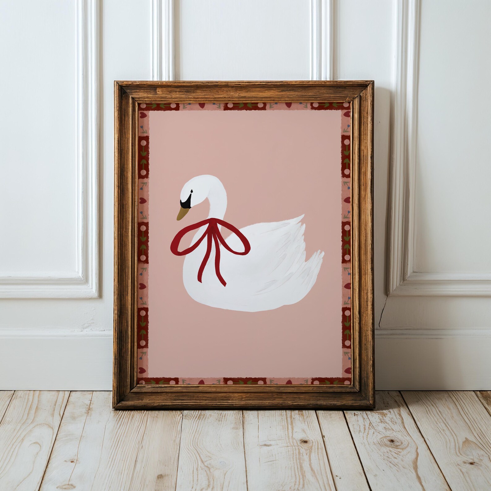 Swan Art Print Coquette Room Decor Cute Girly Wall Art Swan Printable ...