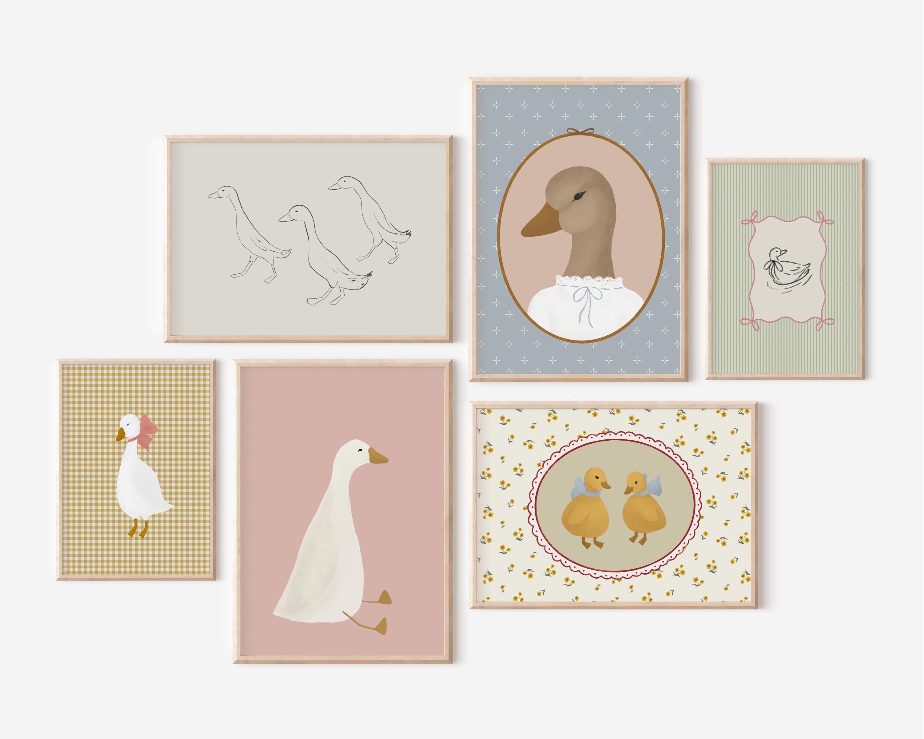 Girls Gallery Wall Set of 6 Printables Little Girls Room Bright Nursery ...
