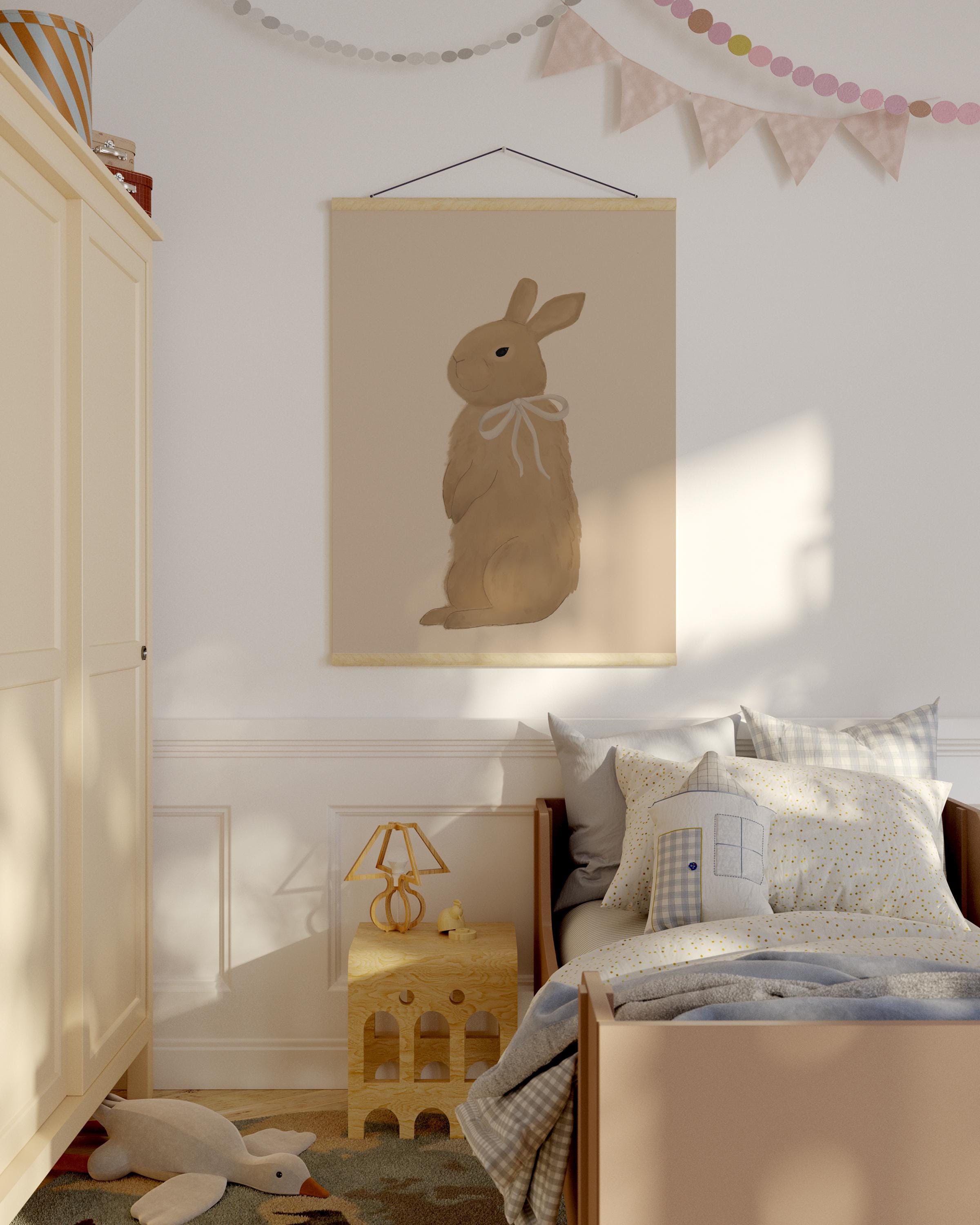 Bunny Nursery Print Little Girl Wall Art Girl's Room Bunny Print Farm ...