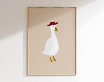 Silly Goose Wall Art Beige Goose Poster Cowboy Nursery Print Farm Nursery Decor Western Nursery Cowboy Poster Goose Printable Duck Nursery