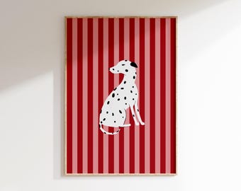 Dalmatian Wall Art Bright Nursery Decor Colorful Dog Art Contemporary Dog Art Dopamine Decor Dalmatian Gifts Girl's Room Pink Colorful Print