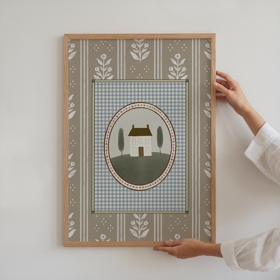 Countryside Print New Home Gift Cottagecore English Cottage Art Home Sweet Home Print French Country Style Livingroom Art Housewarming Gift