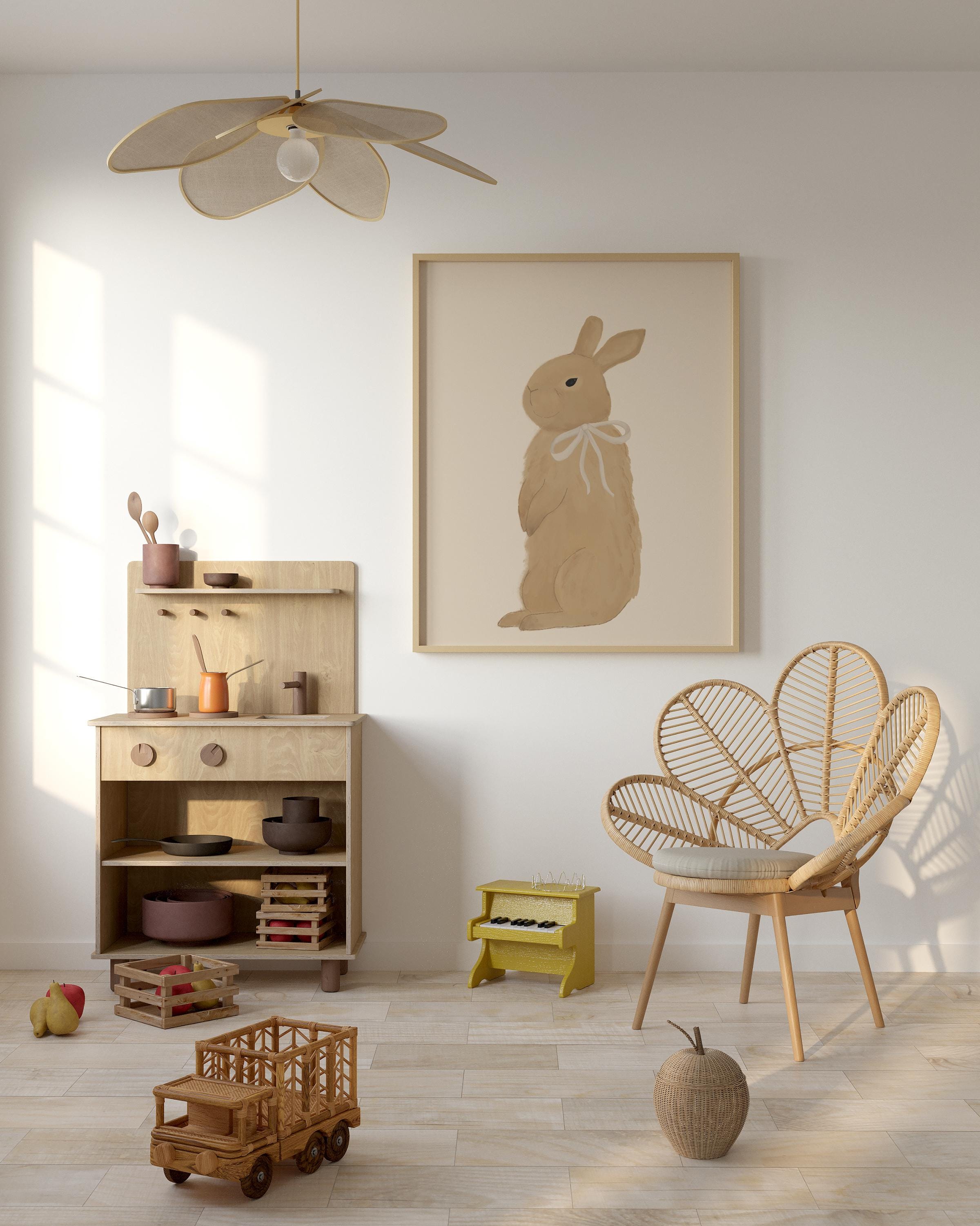 Bunny Nursery Print Little Girl Wall Art Girl's Room Bunny Print Farm ...