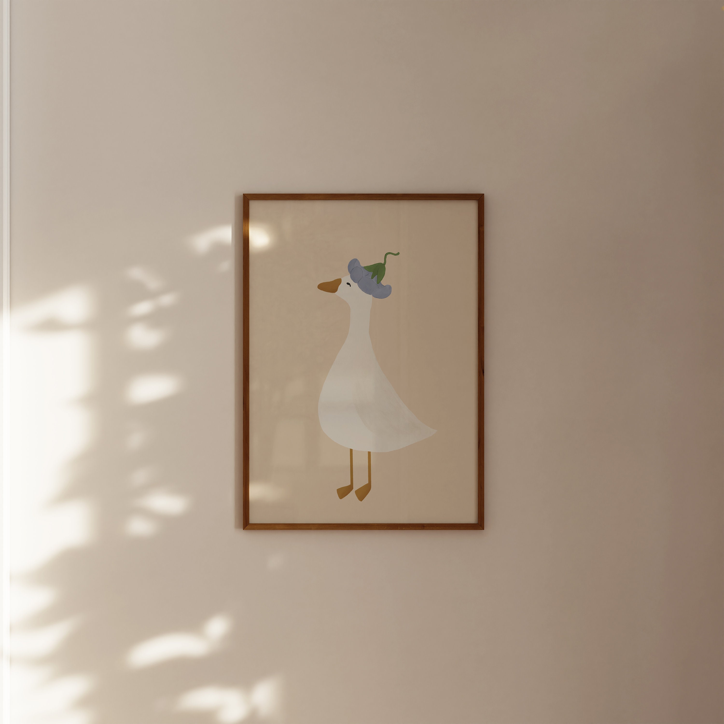 Silly Goose Wall Art Cute Goose Poster Neutral Girl Nursery Decor Goose ...