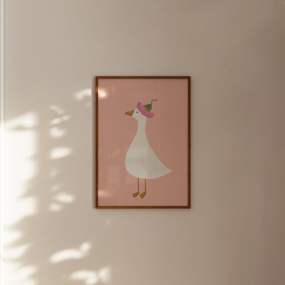 Silly Goose Wall Art Cute Goose Poster Pink Girl Nursery Decor Goose ...