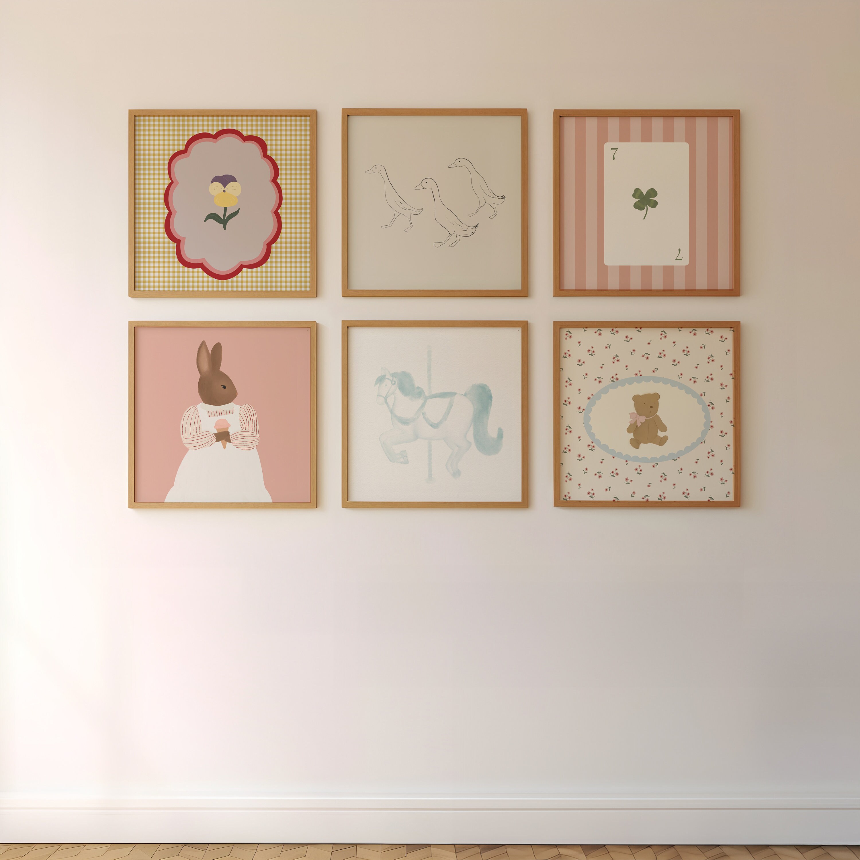 Girl's Nursery Gallery Wall Set of 6 Girls Room Printable Eclectic ...