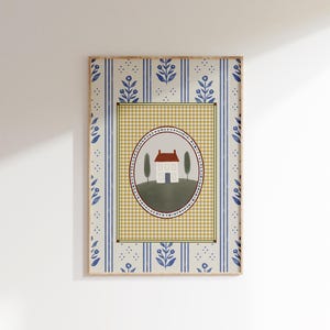 Countryside Print New Home Gift Cottagecore English Cottage Art Home Sweet Home Print French Country Style Livingroom Art Cozy Home Decor