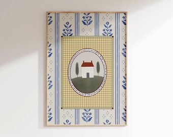 Impresión de estilo campestre Regalo para un nuevo hogar Arte de estilo rural inglés Impresión de estilo hogareño francés Arte para sala de estar Decoración acogedora para el hogar