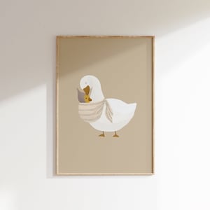 Mother Duck Print Farm Nursery Decor Expecting Mom Gift Gender Neutral Nursery Wall Art Beige Nursery Decor Neutral Downloadable Wall Art