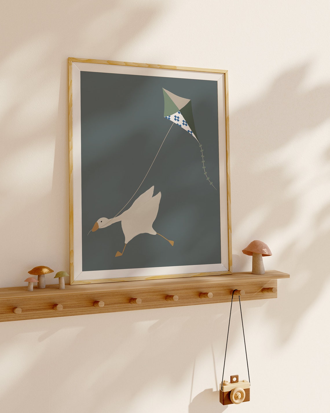 Silly Goose Wall Art, Cute Goose Poster, Dark Blue Boy Nursery Decor ...
