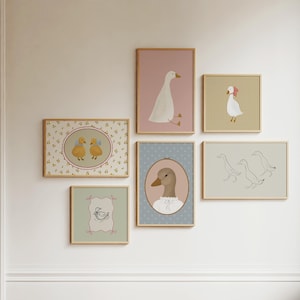 Girls Gallery Wall Set of 6 Printables Little Girls Room Bright Nursery ...