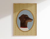 Printable Dog Art Dachshund Decor Vintage Dog Art Boy's Room Dog Print Wiener Dog Dachshund Art Dachshund Lover Gift Pet Portrait Dachshund