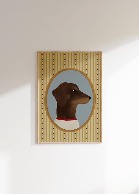 Printable Dog Art Dachshund Decor Vintage Dog Art Boy's Room Dog Print Wiener Dog Dachshund Art Dachshund Lover Gift Pet Portrait Dachshund