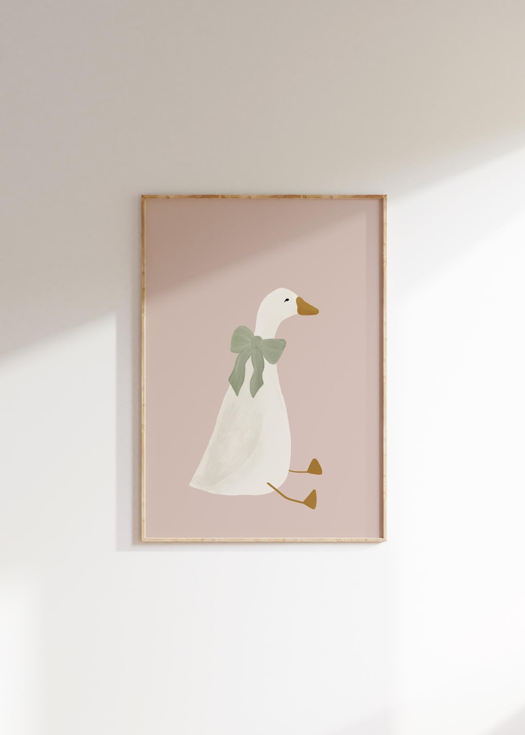 Silly Goose Wall Art Cute Goose Poster Sage Green Nursery Decor Farm ...
