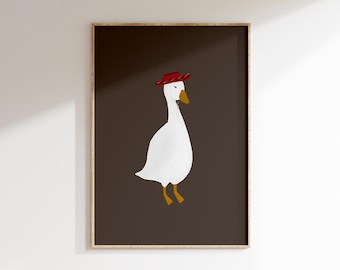 Silly Goose Wall Art Brown Goose Poster Cowboy Nursery Print Farm Nursery Decor Western Nursery Cowboy Poster Goose Printable Duck Nursery