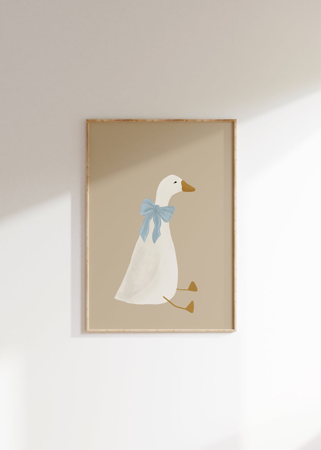 Silly Goose Wall Art Cute Goose Dark Beige Nursery Decor Farm Animal ...