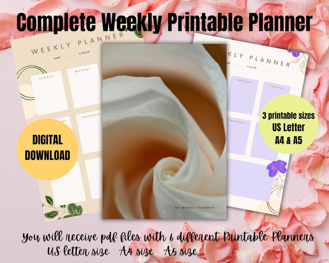Printable Weekly Planner - Etsy