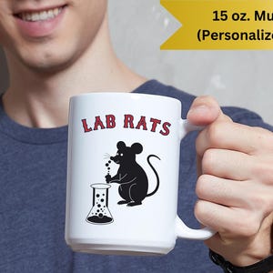 Personalized Lab Rats Coffee Mug: Funny Science Gift for Innovation Lab Team, Customized Tech Gifts, IT Programmer Mugs