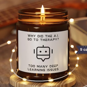 AIギフト ソイキャンドル、ディープラーニングの面白いジョーク、データサイエンティストのジョークギフト、人工知能キャンドル、オタク向けギフト、AIテクノロジー卒業生向けギフト