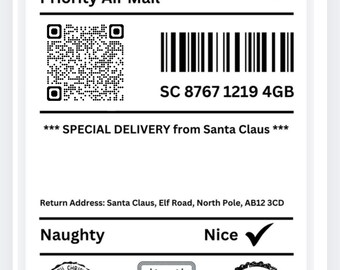 Etiqueta de regalo de Papá Noel x 5