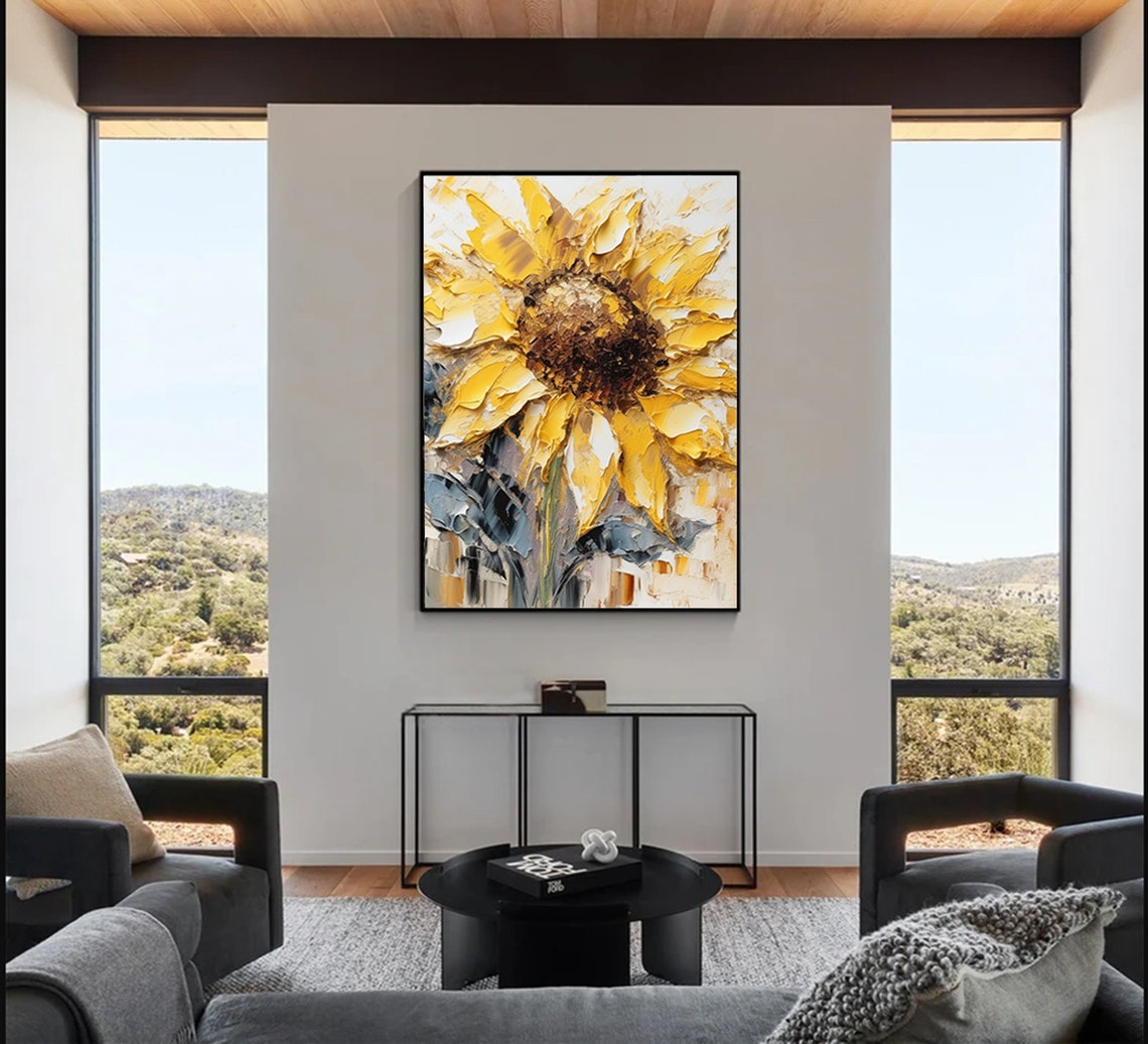 Large Flower Oil Painting Wall Decor Art Painting Texture Painting ...