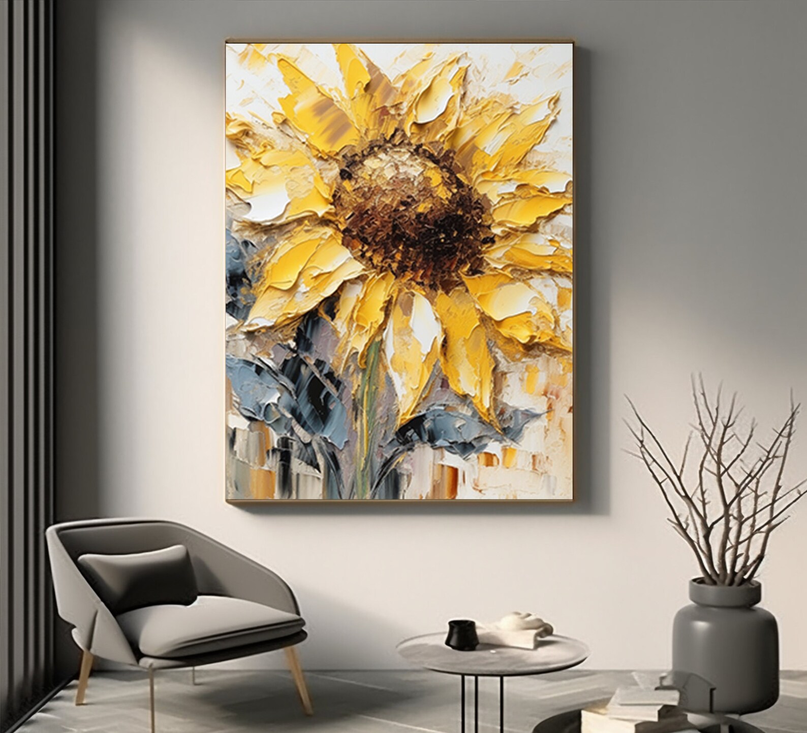 Large Flower Oil Painting Wall Decor Art Painting Texture Painting ...