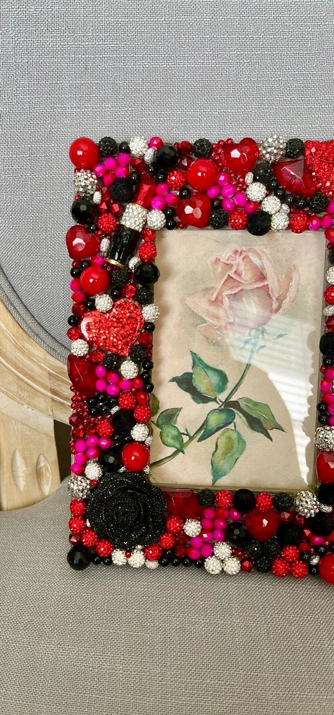 Valentines Day Rhinestone Picture Frame Jeweled Bedazzled Photograph ...