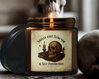 Smells Like Sarcasm Soy Candle: Gothic Dark Humor Gift
