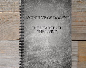 Gruseliges Zitat Spiralblock Mortui Vivos Docent Ästhetik Journal Kreatives Schreiben Buch Einzigartiges Dark Academia Geschenk für Death Ermittler