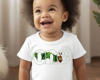 Very Hungry Caterpillar Birthday Shirt Boys First Birthday Shirt First Birthday Shirt ONE Birthday Shirt Boys Cake Smash Birthday Outfit
